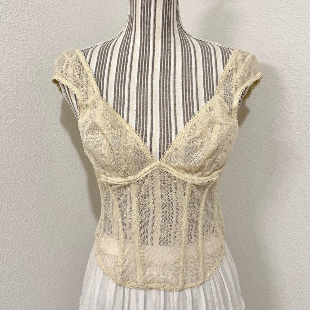 Out From Under Lace Corset Top Balletcore Coquette– Size L - Picture 6 of 7
